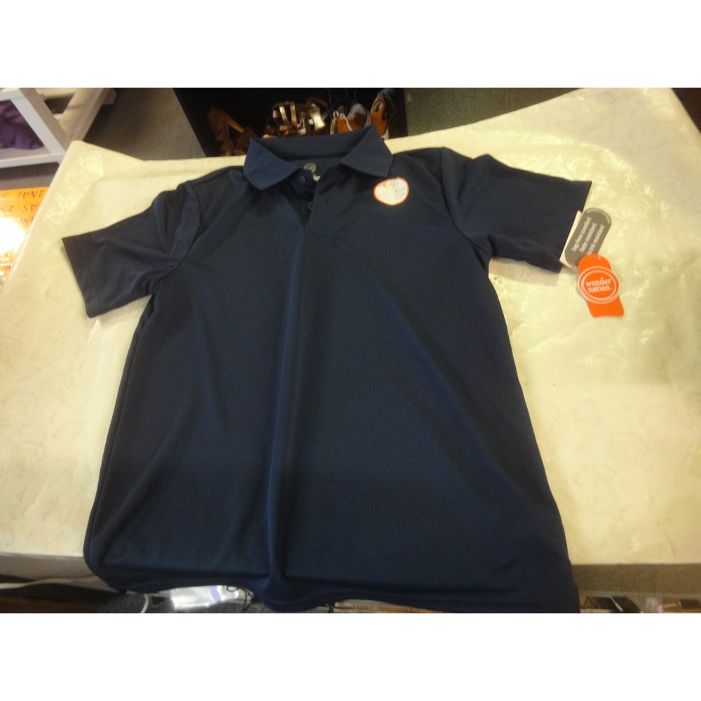 wonder Nation Blue collared school uniform shirt top childs XL 14-16 NWT